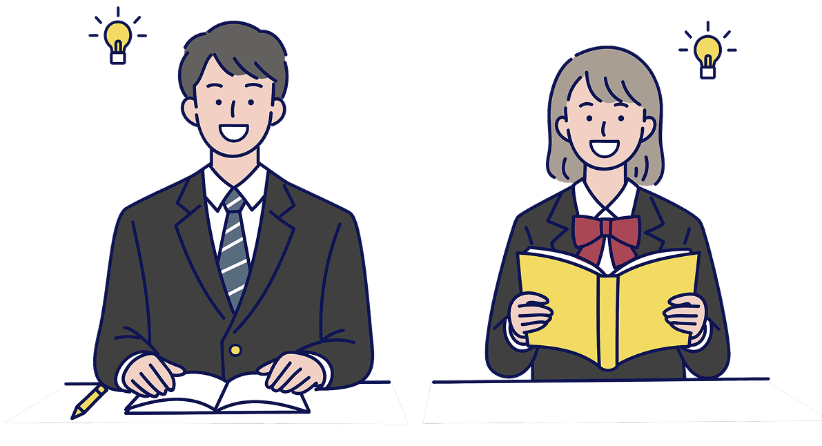 男女の生徒のイラスト